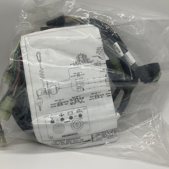 Honda 36452-ZW7-410AH Ignition Key Switch Panel W/ Wire Harness Marine Boat - Picture 6 of 7